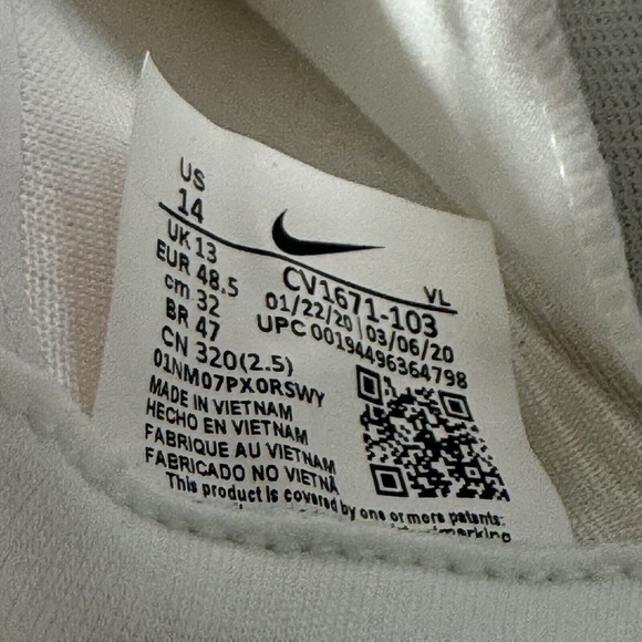 Jordan Vapor Edge Speed 360 SMU Size 14 White Black Jumpman CV1671-103 - Picture 5 of 5